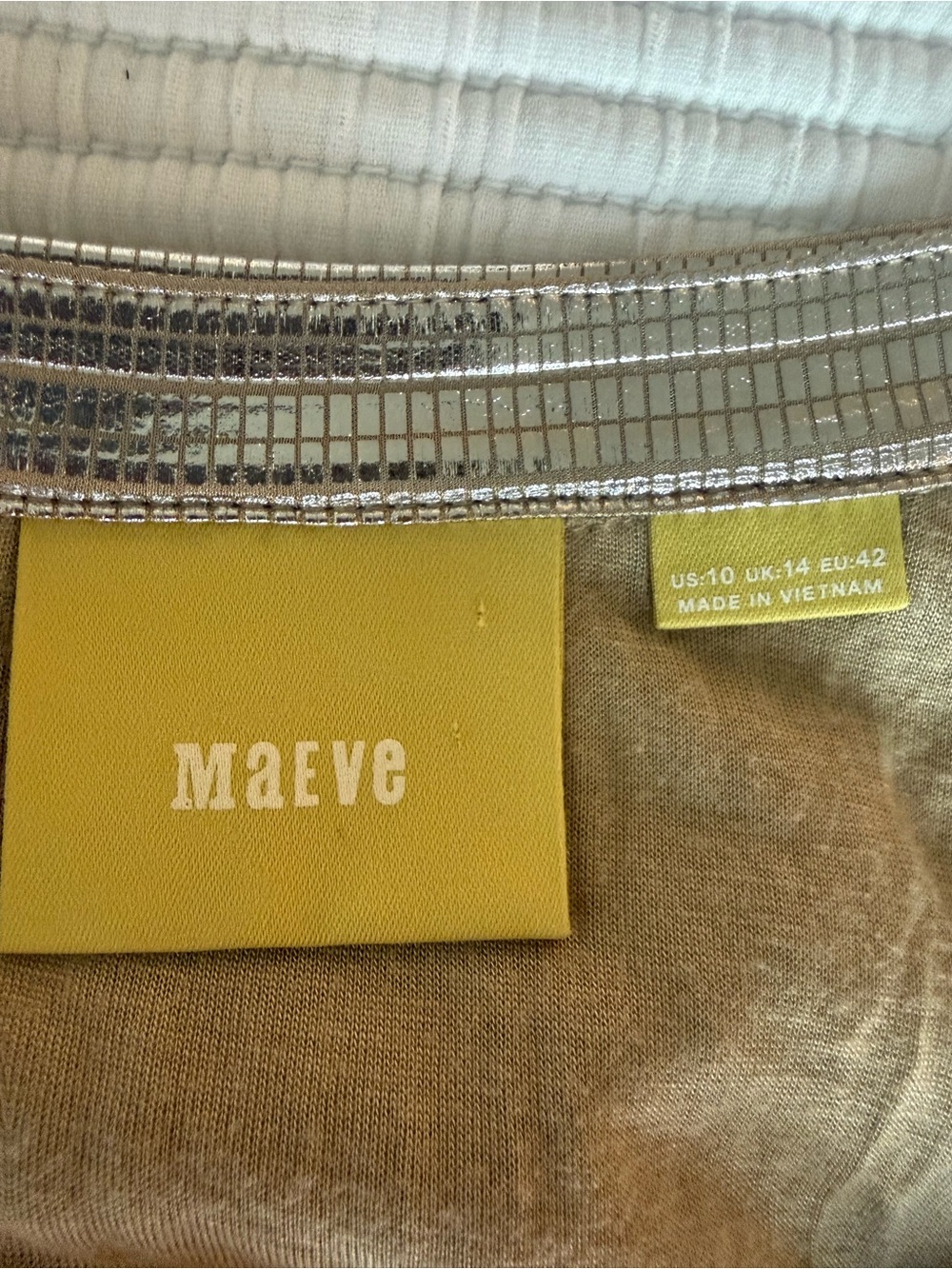Maeve Silver Metallic Pleated A-Line Midi Skirt from Anthropologie - Picture 3 of 3